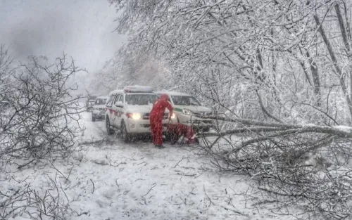 آماده باش هلال احمر در پی بارندگی باران و برف در این استانها